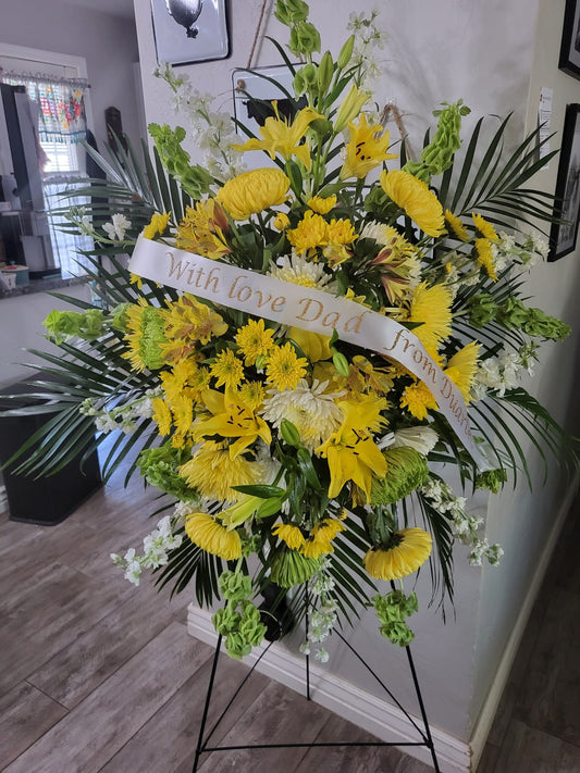 Yellow Funeral spray