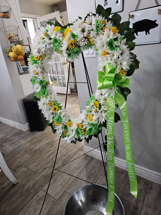 White Funeral Wreath